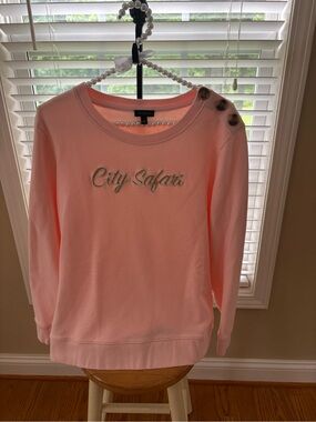Talbots Coral-Pink Crewneck Sweatshirt